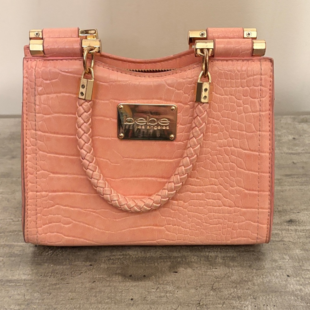 bebe Pink Mini Bag with Gold Accents